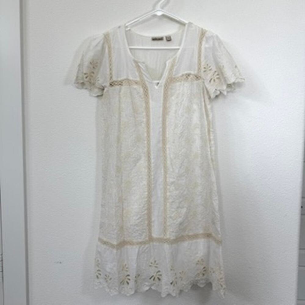 Holding Horses White Lace Cotton Mini Dress 8 Boho Cottagecore‎ Romantic Summer